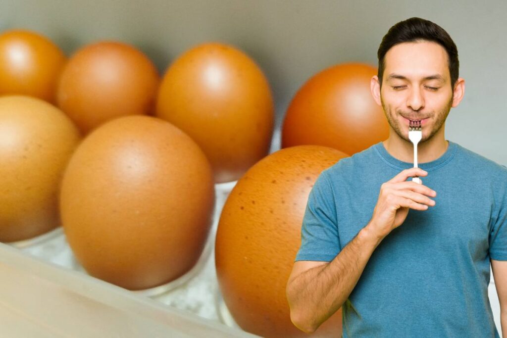 uova, persona che mangia