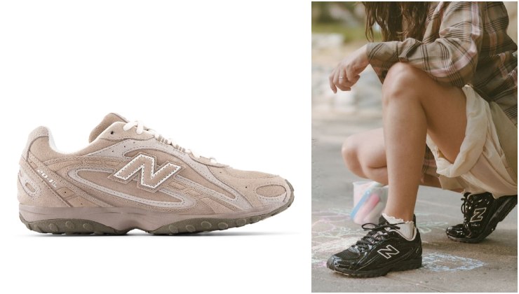 Collage Scarpe New Balance 204L nere e beige