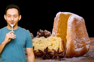 pandoro, persona che mangia