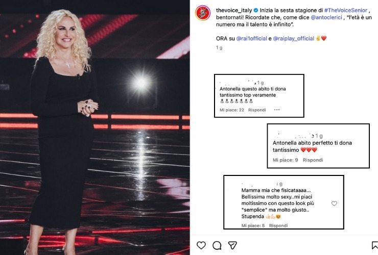 post IG con Antonella Clerici e commenti dei fan