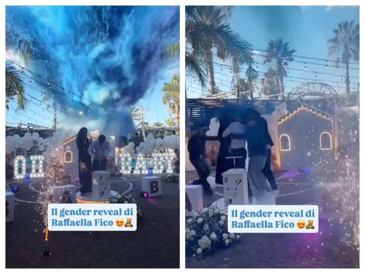 gender reveal party di raffaella fico